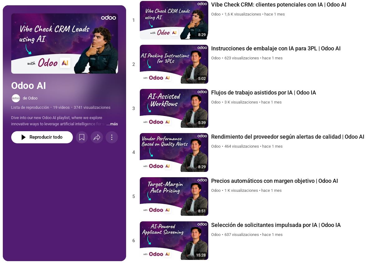 playlist odoo